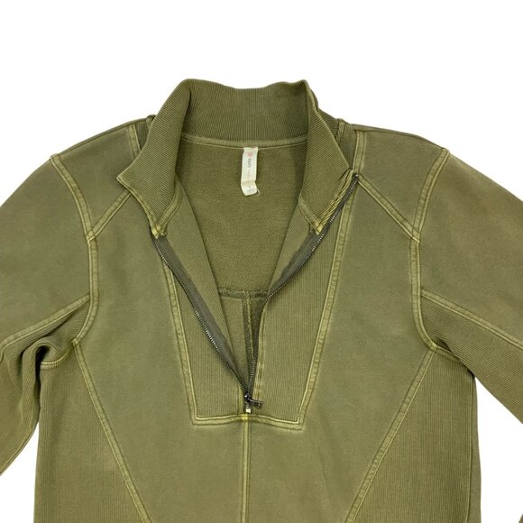 Anthropologie Daily Practice Meru Mini Dress S Moss Green Long Sleeve Athleisure - Picture 4 of 13